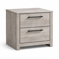 Comodino con 2 cassetti in legno composito grigio