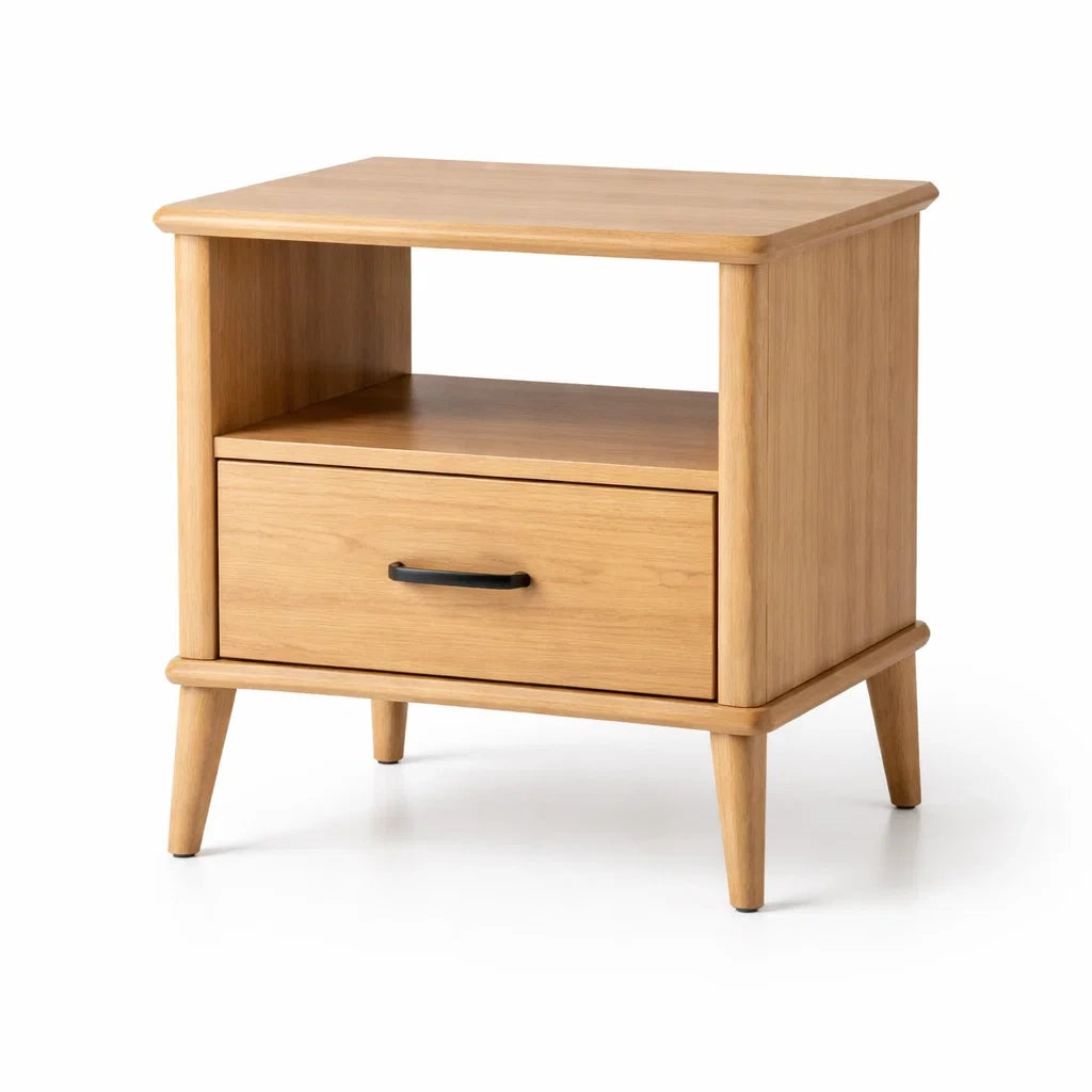 Comodino in Legno con Cassetto e Ripiano
