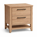 Comodino in Legno MDF con 2 Cassetti e Ripiano