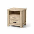 Comodino in Legno MDF con 2 Cassetti e Vano Aperto