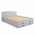 Letto Matrimoniale in Legno con Cassetti Grigio