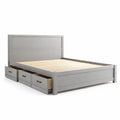 Letto matrimoniale legno grigio con cassetti