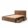 Letto in legno con cassetti 200x160 cm Marrone