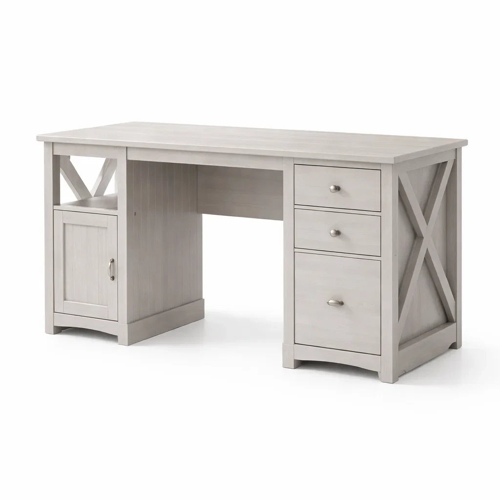 Scrivania in MDF Grigio con Cassetti