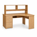 Scrivania angolare in legno MDF con scaffali e cassetti