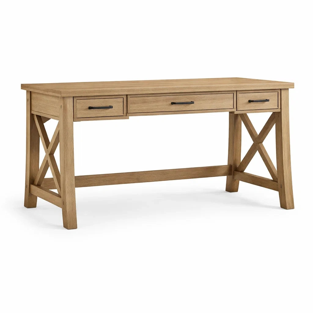 Scrivania in Legno di Quercia con Cassetti 140x65x75 cm